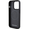 Mercedes Smooth Leather MagSafe case for iPhone 15 Pro - black