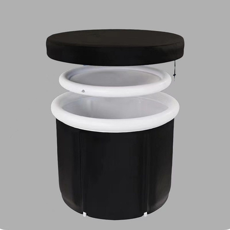 Składana przenośna dmuchana wanna balia do kąpieli 80 x 79 cm czarna