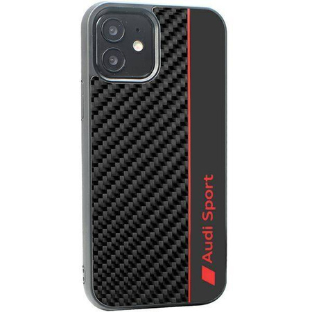 Audi Carbon Fiber Stripe iPhone 12/12 Pro 6.1&quot; black/black hardcase AUS-TPUPCIP12P-R8/D1-BK