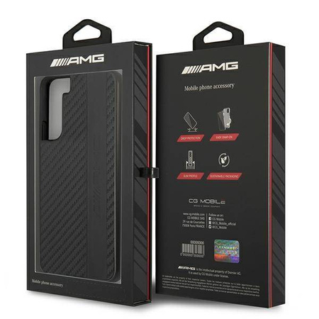 AMG AMHCS22MBLSCA S22 + S906 black / black hardcase Carbon Stripe &amp; Embossed