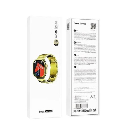 Smartwatch Hoco 1,96" TFT z funkcją rozmowy Y12 Ultra titanium złoty [EOL]