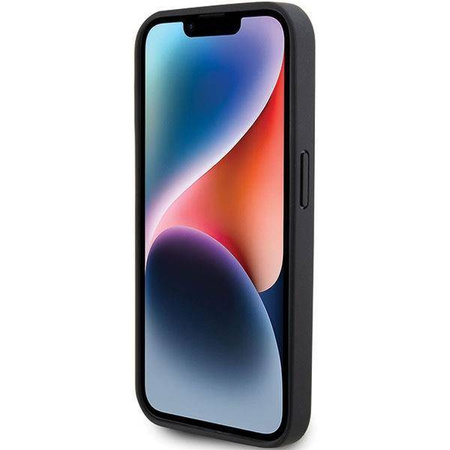 Ferrari Twist Metal Logo Hülle für iPhone 15 Pro – Schwarz