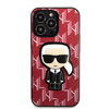 Original Handyhülle IPHONE 13 PRO MAX Karl Lagerfeld Hardcase Monogram Ikonik Patch rot