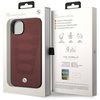 Original Handyhülle IPHONE 14 BMW Leather Seats Pattern MagSafe (BMHCP14S22RPSR) burgund