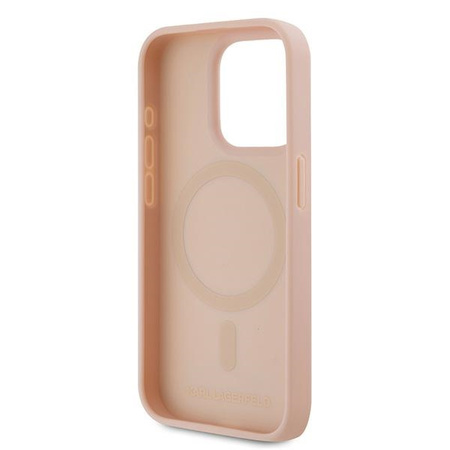 Karl Lagerfeld KLHMP15LPKHPORPP iPhone 15 Pro 6.1" hardcase różowy/pink Leather Monogram Metal Logo