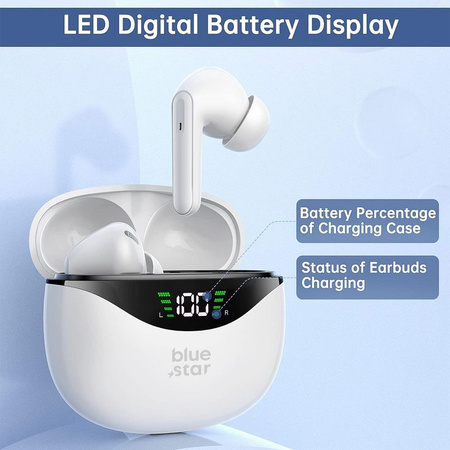 BLUE STAR słuchawki bezprzewodowe bluetooth TWS T60 białe