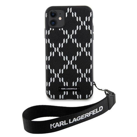 Karl Lagerfeld KLHCN61SAKLMBSK iPhone 11 / Xr 6,1&quot; schwarz/schwarzes Hardcase Monogram Losange Saffiano
