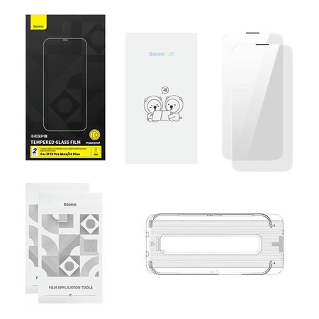 Szkło Hartowane IPHONE 13 PRO MAX / 14 PLUS Baseus Corning z Filtrem Przeciwpyłowym