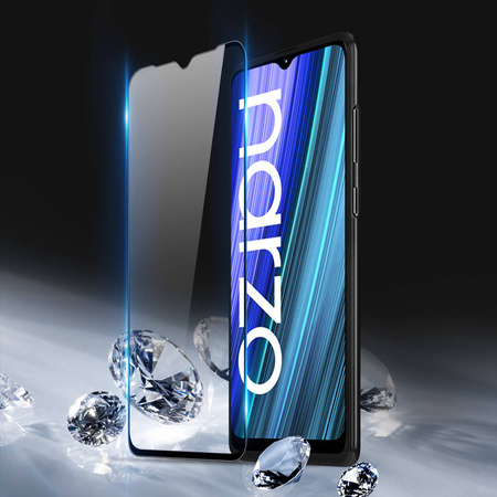 Dux Ducis 9D Tempered Glass 9H Full Screen Tempered Glass mit Realme Narzo 50A Rahmen schwarz (case friendly)