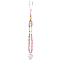 Hello Kitty Pearls and Beads Kitty Charm Phone Charm - Pink