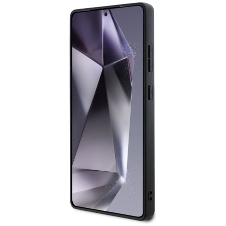 DKNY Leder-MagSafe-Hülle mit Karomuster für Samsung Galaxy S25 Ultra, Grau