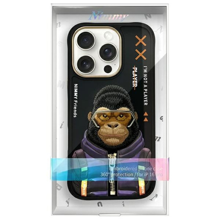 Nimmy etui iPhone 16 Pro Max 6.9"         czarny/black Cool&Cute 2.0 Monkey