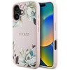 Schutzhülle IPHONE 16 Guess Grained Printed Flower Pattern MagSafe rosa