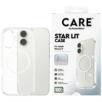 CARE by PanzerGlass Flagship Urban Explorer Case w. White MagSafe for iPhone 17 - Clear Glitter
