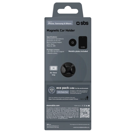 SBS TESUNSUPMAGK MagSafe-kompatibler Smartphone-Halter für Lüftungsschlitze – Schwarz