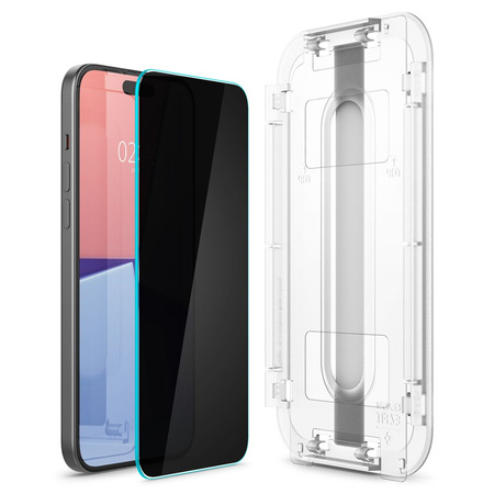 SZKŁO HARTOWANE SPIGEN GLAS.TR ”EZ FIT” IPHONE 15 PLUS PRIVACY