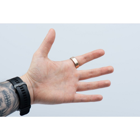 Smart Ring R11M- inteligentny pierścień ze stali ze stacją ładującą rozmiar 7 (17,3mm) złoty