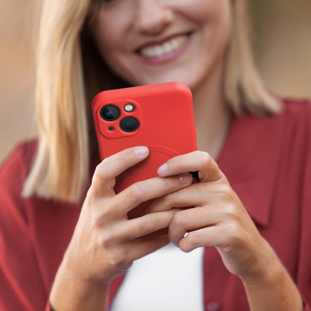 Futerał Silicone Mag Cover kompatybilny z MagSafe do IPHONE 12 PRO czerwony