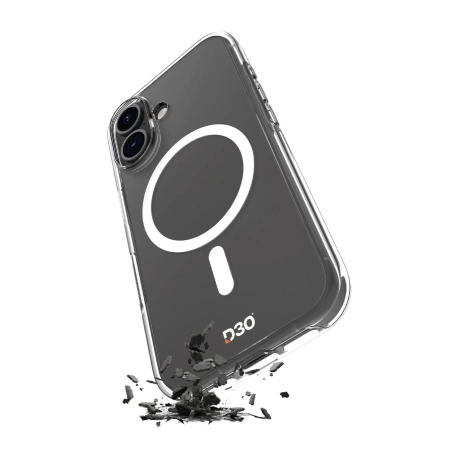 Puro Impact Clear D3O MagSafe Silikonhülle für iPhone 16 – transparent