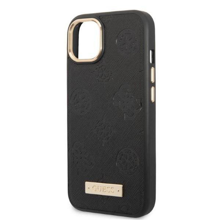 Guess Peony Logo Plate MagSafe - Etui iPhone 13 (czarny)