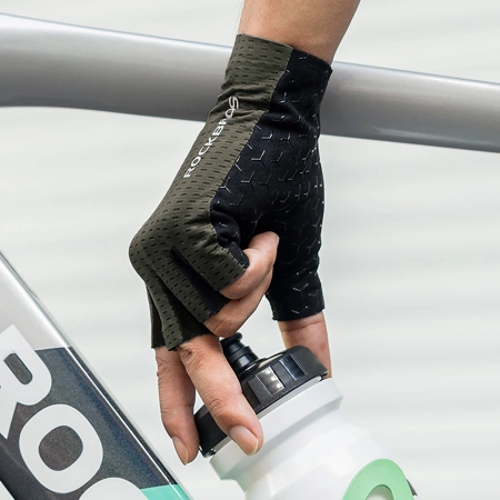Rockbros Breathable Short Finger Cycling Gloves Size: M - Green