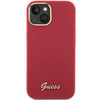 Guess Silikon Script Metal Logo &amp; Frame Hülle für iPhone 15 – Rot