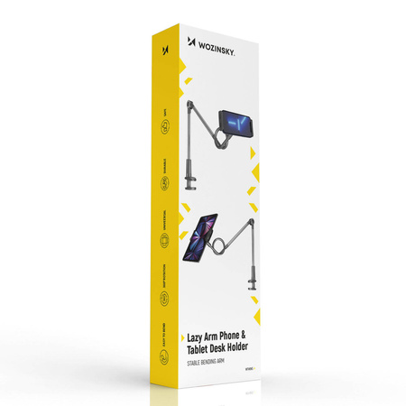 Wozinsky lange flexible Telefon- und Tablethalterung schwarz (WTHBK5)