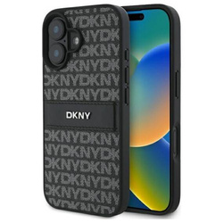 Original Handyhülle IPHONE 16 DKNY Hardcase Texture Pattern Tonal Stripe (DKHCP16SPRTHSLK) schwarz