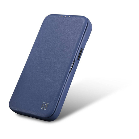 iCarer CE Premium Leather Folio Case iPhone 14 Pro Flip Magnetic MagSafe Leather Case blue (WMI14220714-BU)