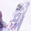 Kingxbar Butterfly Series Magnethülle für iPhone 14 Plus MagSafe Hülle mit Schmetterlingen Pink