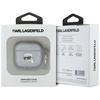 Oryginalne Etui APPLE AIRPODS 4 Karl Lagerfeld Cover Monogram Karl Head srebrne