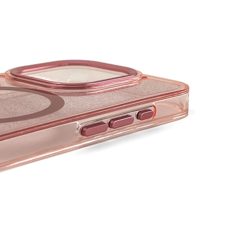 Wozinsky Glitter Case with Mag Safe for Samsung Galaxy S25 - Pink with Glitter