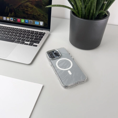 Wozinsky Glitter Case mit Mag Safe für Samsung Galaxy S24 FE - Klar mit Glitzer