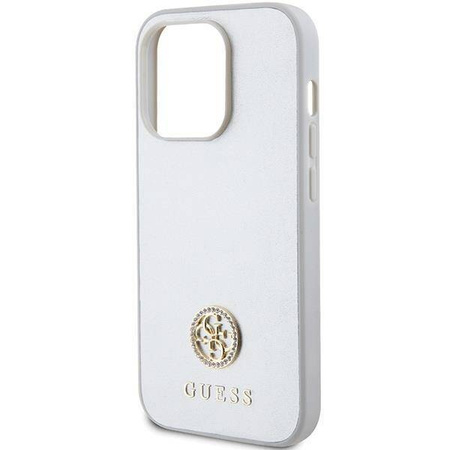 Original Case APPLE IPHONE 15 PRO Guess Hardcase Strass Metal Logo (GUHCP15LPS4DGPS) silver