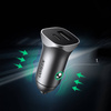 Ugreen ładowarka samochodowa USB Typ C / USB 24W Power Delivery Quick Charge szary (30780)