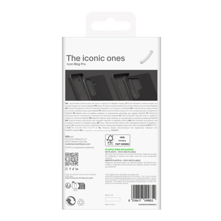 Puro Icon Mag Silikonhülle mit MagSafe für Samsung Galaxy S25 Ultra – Schwarz