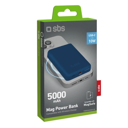 Powerbank SBS TEBB5000MAG1CB 5000 mAh kompatybilny z MagSafe - niebieski