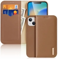 Dux Ducis Hivo echt Leder booktype case schutzhülle aufklappbare hülle für iPhone 14 braun