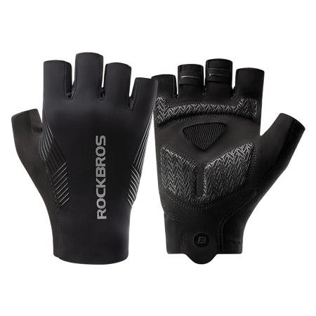 Rockbros cycling gloves spring/summer/autumn, short fingers, size: L - black