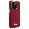 Guess Silikon Script Metal Logo Hülle für iPhone 16 Pro – Rosa