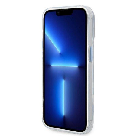 Guess nakładka do iPhone 13 Pro Max 6,7" GUHMP14XHTRMB niebieska HC Magsafe Metal Outline