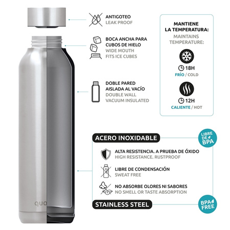 Quokka Solid - Butelka termiczna ze stali nierdzewnej 510 ml (White)