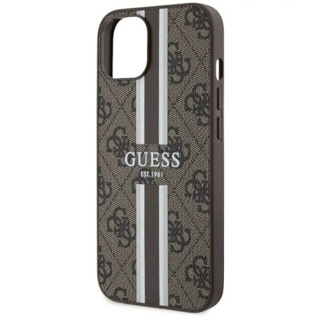 Guess GUHMP14MP4RPSW iPhone 14 Plus 6.7&quot; brown/brown hardcase 4G Printed Stripes MagSafe