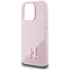 Oryginalne Etui IPHONE 15 PRO MAX Karl Lagerfeld Hardcase Silicone Shadow Metal Initial MagSafe różowe