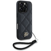 Original Case IPHONE 16 PRO MAX Karl Lagerfeld Quilted Initial Logo & Chain Strap black