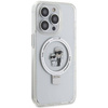 Karl Lagerfeld KLHMP14LHMRSKCH iPhone 14 Pro 6,1&quot; weiß/weiß Hardcase Ringständer Karl&amp;Choupette MagSafe