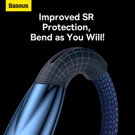 Kabel USB do USB-C Baseus Glimmer, 100W, 1m (niebieski)