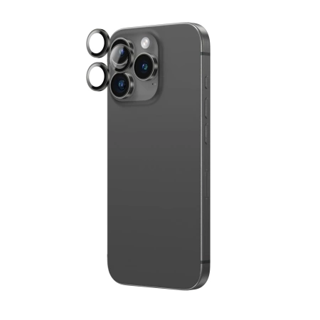 Szkło hartowane AMAZINGTHING AR Aluminium 3 Lens Glass z ramką na soczewki aparatu do iPhone 16 Pro / 16 Pro Max - czarne