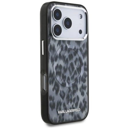 Karl Lagerfeld IML Leopard Pattern MagSafe Case for iPhone 17 Pro - Black