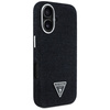Original Handyhülle IPHONE 16 Guess Denim Triangle Logo MagSafe schwarz